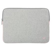 Geheugenfoam hoes voor laptop tot 14'' - Grijs en roze - Skin