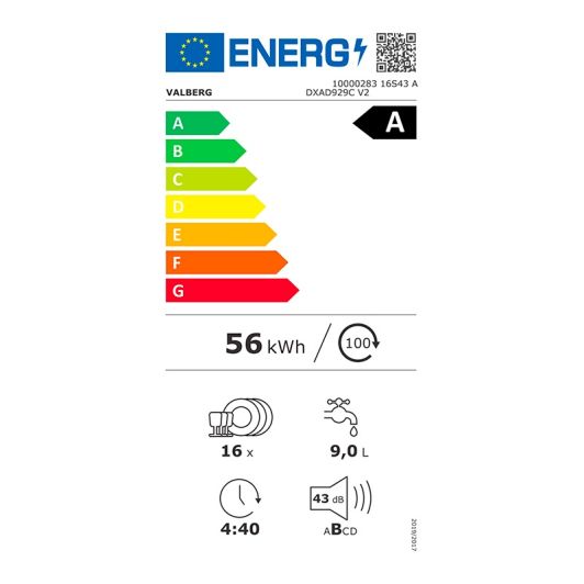Vaatwasser VALBERG 16S43 A DXAD929C V2 dark inox